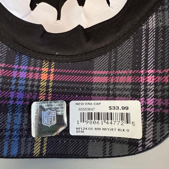 New Era New York Jets 9twenty Adjustable Hat Crucial Catch intercept Cancer Blak - Picture 6 of 6